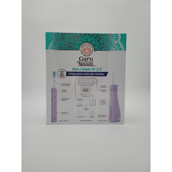 Lion And Lamb Kit 2.0 Electric Toothbrush w Water Flosser Combo 4 Jet Tips - Picture 3 of 9